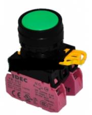 Nút nhấn IDEC Ø22 - Ø25 không đèn, nhấn giữ 2NC, màu xanh lá :  YW1B-A1E02G