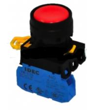 Nút nhấn IDEC Ø22 - Ø25 không đèn, nhấn giữ 1NO, màu đỏ :  YW1B-A1E10R