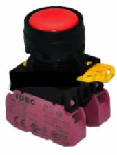 Nút nhấn IDEC Ø22 - Ø25 không đèn, nhấn giữ 2NC, màu đỏ :  YW1B-A1E02R